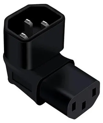Zdjęcie produktu dla Adapter C13 na C14 10A 250V kątowy wtyczka sieciowa do komputera
