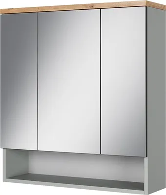Produktbild von Badspiegelschrank Vicco Eden Grau 70 x 77.5 cm mit 3 Spiegeltüren, Model 59744