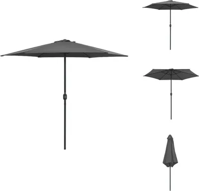 Zdjęcie produktu dla vidaXL Parasol z aluminiowym drążkiem 270 x 246 cm antracyt - Parasole i parasole przeciwsłoneczne