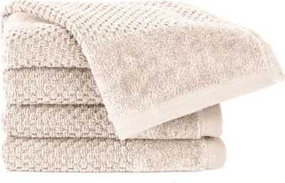 Produktbild von Pure Label 4-TLG Gästehandtücher 30x50 cm mit Aufhängeschlaufe aus 100% Baumwolle, saugstark und weich | 4 Gästehandtücher Creme, 30x50cm
