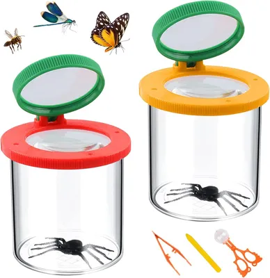 Produktbild von Kinderlupe Set, 2 Stueck, 3x und 6x Vergroesserung, Insektenbetrachter, Draussen, Naturerkundung
