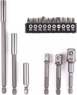 Produktbild von Adapter Verlängerung Bithalter Set Bits 50 100 150 mm Stecknuss 1/4" 3/8" 1/2"