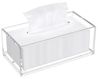 Productafbeelding van Acryldoos voor cosmetische doekjes, 25x13x9 cm, transparant met magnetische sluiting