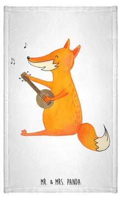 Produktbild von Mr. & Mrs. Panda Handtuch Fuchs Gitarre - Weiß - Geschenk, Trällern, badezimmer, Singen, Gäste-WC, Füchse, Lagerfeuer, Kleines, buntes, Musik, Klein