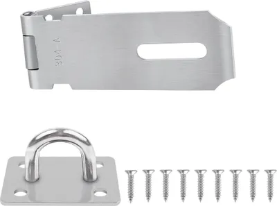 Produktbild von Vorhängeschloss Haspe 4 Zoll, 304 Edelstahl Schlossriegel Überfalle Schloss, Sicherheitsüberfalle mit Schrauben Vorhängeschloss Riegel für Vorhängeschloss, Schränke,Tore, mit Kreuzschlitzschraubendreh