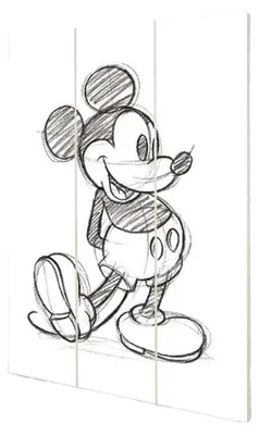 Produktbild von Disney - Skizze-bedruckt, "Mickey Mouse", Holz CD1164 (Einheitsgröße) (Schwarz/Weiß)