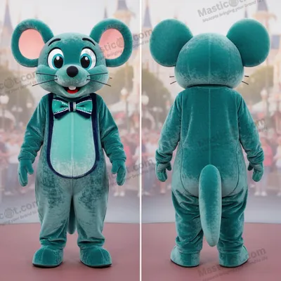 Produktbild von Samtige MASTICOT Maus-Maskottchen in Türkis