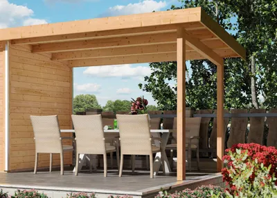 Produktbild von Karibu Schleppdach für Gartensaunen Skrollan 2+3 naturbelassen