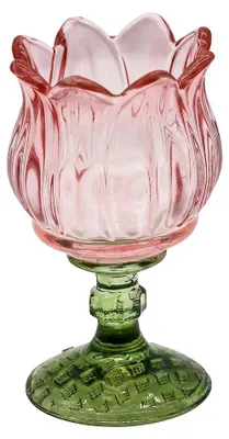 Produktbild von Clayre & Eef Teelichthalter Rosa Glas