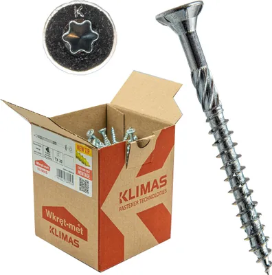 Immagine prodotto di Viti per legno Klimas con testa svasata Torx zincate bianche 6 x 60 mm 100 pz.