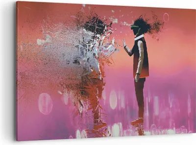 Produktbild von Bild auf Leinwand - Leinwandbild - Mann modern - 100x70cm - Wand Bild - Wanddeko - Wandbilder - Leinwanddruck - Bilder - Kunstdruck - Wanddekoration - Leinwand bilder - Wandkunst - AA100x70-3868