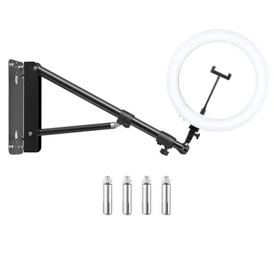 Immagine prodotto di Lampada LED con braccio flessibile, temperatura di colore regolabile da 3200K a 5600K, intensità regolabile, completa di supporto, 60W, portata della luce 175cm