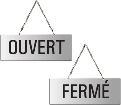 Produktbild von Wendeschild Türhänger Ouvert/Fermé 175x65 mm