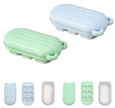Mini-Eiswürfelform, 6 Fächer, Bärenform, 12,5×7×4 cm, 2 St.
