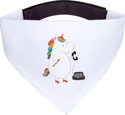 Produktbild von Mr. & Mrs. Panda Hunde-Halstuch Einhorn Sekretärin - Weiß - Geschenk, Hunde Halstuch, Hund, Unicorn, Für, Steuerkanzlei, Einhörner, Büro