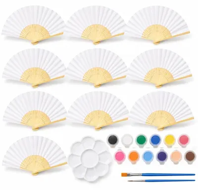 Handfächer aus Papier, 10 Stück, weiß, für Hochzeit, Tischdeko, Fotoshooting