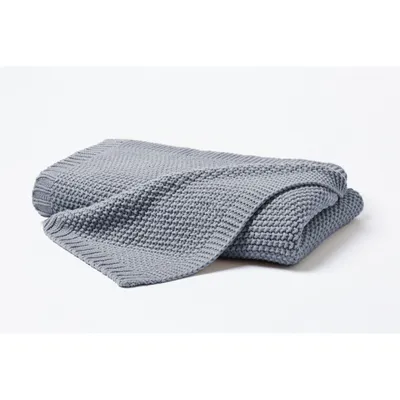 Produktbild von Hahn Haustextilien Strickdecke Wohndecke mittelgrau Größe 130x170 cm