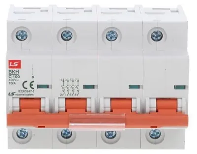 Immagine prodotto di Interruttore magnetotermico 4P, curva C, 100A, 10kA, AC, codice prodotto BKH 06110363R0