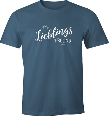 Produktbild von Herren T-Shirt Lieblingsfreund Geschenk Freundschaft Partner Freund Liebe Moonworks® denim XL