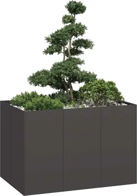 Image de Maison Exclusive - Bac à plantes noir 120x80x80 cm en acier