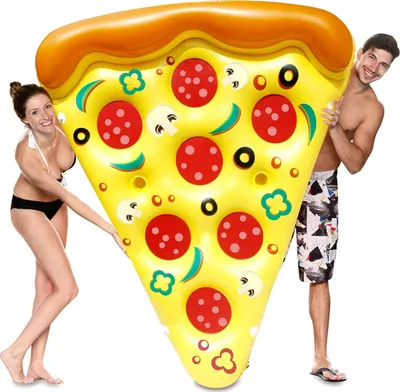 Produktbild von ASKSA Giant Aufblasbare Pizza Slice Pool Floss Aufblasbare Pool Floss Sommer-Pool Floss Schwimmpool-Floesse Wasser Float Lounger Swim Party Spielzeug,Groesse:180x150cm