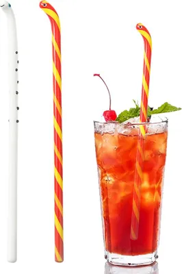 Produktbild von 2 Stück Cocktail-Rührstäbchen, lange, mundgeblasene Glasrührstäbchen zum Mixen von Cocktails