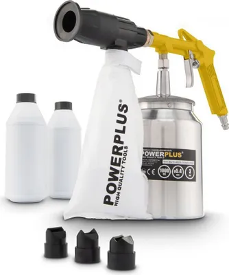 Image de PowerPlus POWAIR0014 Pistolet de sablage à air comprimé avec sable de sablage, 1000 ml
