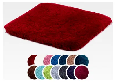 Produktbild von Badteppich mit rutschfester Beschichtung, 100% Polyester (Mikrofaser), 50 x 45 cm, waschbar bis 30 Grad, geeignet für Fußbodenheizung, Farbe: Bordeaux