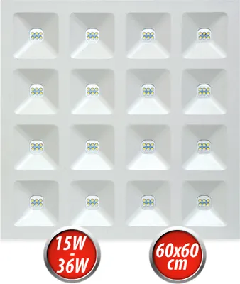 Immagine prodotto di Linea LED Pannello LED 15W - 36W 8 livelli di potenza 60x60cm plafoniera bianco neutro 4000K 2250lm - 5040lm plafoniera pannello LED incl. trasformatore angolare