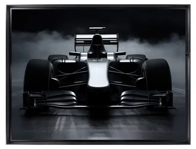 Image de Tableau mural encadré formule 1 noire 60x80 cm, Tableau mural moderne pour décoration intérieure