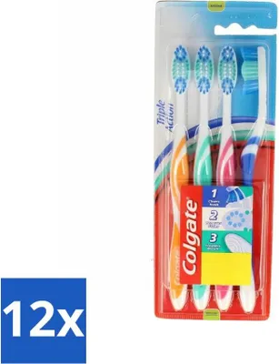 Zdjęcie produktu dla Szczoteczki do zębów Colgate Triple Action Medium zestaw 4 sztuk - Value Pack - 12 sztuk