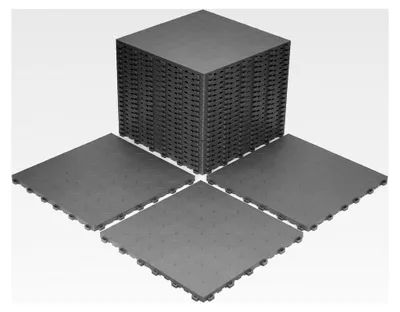 Produktbild von 30 Stück Garagenbodenfliesen, 40x40 cm Klicksystem, rutschfeste Fliesen für Garagen und Keller, grau