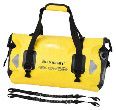 Immagine prodotto di Borsa da viaggio impermeabile da 100 litri, colore giallo, con cuciture sigillate e tracolla
