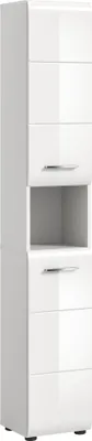 Produktbild von Hochschrank >Ice< in Weiß / Weiß Hochglanz - 30x185x30cm (BxHxT)