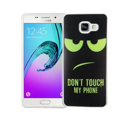 Immagine prodotto di Custodia per cellulare Samsung Galaxy A5 2016: cover protettiva in silicone TPU sottile con motivo "Dont Touch my Phone" - Verde
