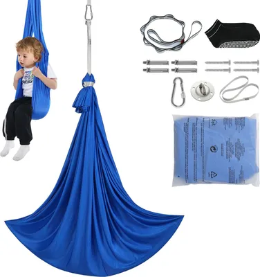 Obrázok produktu pre Senzorická hojdačka pre deti so špeciálnymi potrebami, terapia, autizmus, hojdacia sieť, modrá