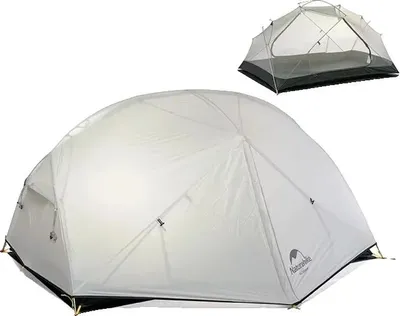 Obrázok produktu pre Kempingový stan, kapacita 2 osoby, vodotesný 4000 mm, ľahký, sivý
