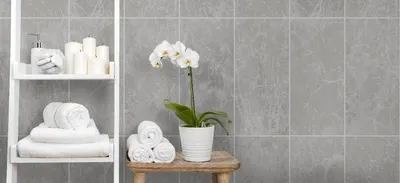 Zdjęcie produktu dla Panele ścienne VILO Motivo – wodoodporne i odporne na promieniowanie UV – montaż na zatrzaski – 2,65 m² (4 panele) – 265 x 25 cm – kolor grafitowy