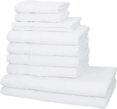 Produktbild von Betz 10er Handtuch-Set PALERMO 100%Baumwolle  Farbe weiß