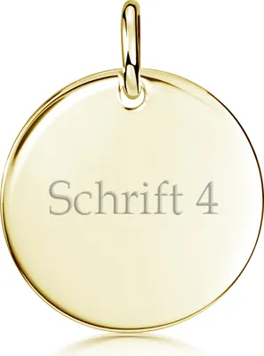 Produktbild von MATERIA by Matthias Wagner Gravur Kettenanhänger Silber 925 - runder Anhänger Gold vergoldet Ø 20mm KA-323-Gold