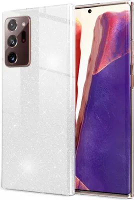 Immagine prodotto di NALIA Glitter Custodia per telefono cellulare per Samsung Galaxy Note20 Ultra, Bling Cover Case Argento