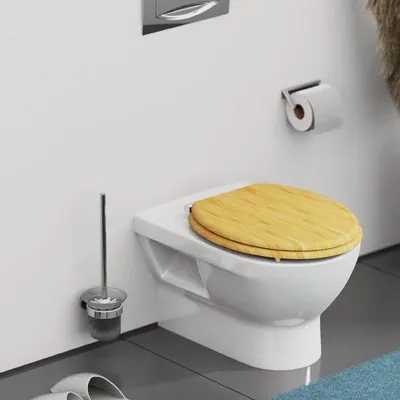Produktbild von Famanu WC-Sitz Bamboo mit Softclose-Mechanismus - Massives Bambus