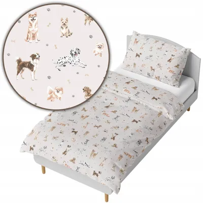 Produktbild von Ankras Bettwäsche-Set Kinder Hunde 140x200 cm