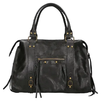 Produktbild von Elara Damen-Schultertasche aus echtem Wildleder Blau Italy Blue Jeans UNICA 41x28x13 cm