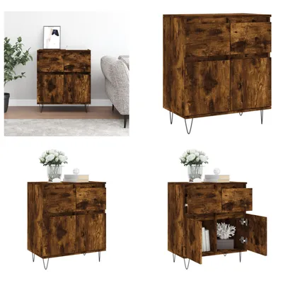 Produktbild von vidaXL Sideboard Räuchereiche 60x35x70 cm Holzwerkstoff - Sideboard - Sideboards - Kommode - Buffet