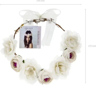 Immagine prodotto di floreale per capelli con fiori artificiali diametro 17cm bianco