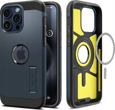 Image de Étui SPIGEN TOUGH ARMOR MAG compatible avec MagSafe adapté à l'IPHONE 16 Pro Max métal ardoise