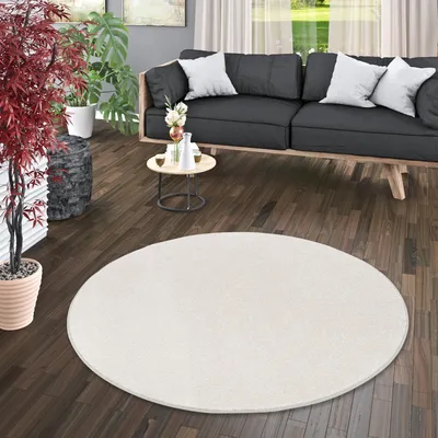 Produktbild von Hochflor Velours Teppich Luna Hellgrau Rund, Größe:240 cm Rund