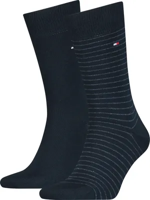 Produktbild von Tommy Hilfiger Small Stripe Sock (2-pack), heren sokken, blauw gestreept