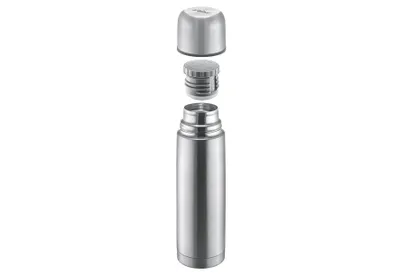 Produktbild von Reer 90508 W Edelstahl Isolier-Flasche PURE 450 ml - Kompakt, Perfekt für Babys, mit integriertem Becher, Silber